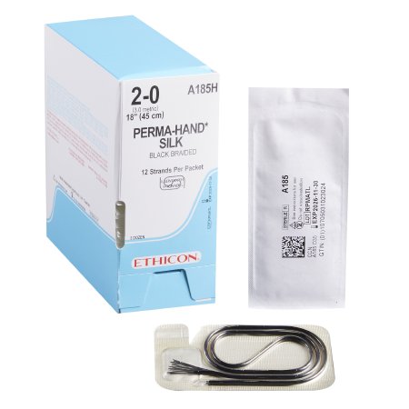 Perma - Hand SUTUPAK - Suture without Needle Braided Silk Nonabsorbable Coated Size 2 - 0 18 Inch Suture - A185H