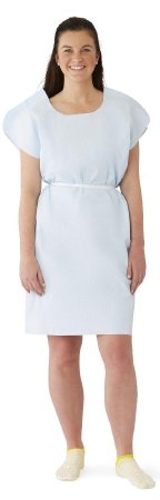 Medline - Patient Exam Gown Regular / Large Blue Disposable - NON24356