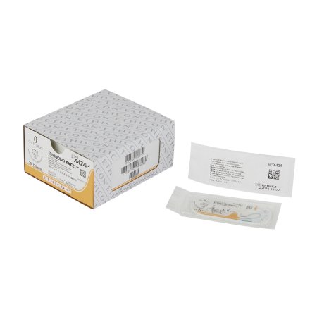 Ethibond - Suture with Needle Nonabsorbable Coated Green Suture Braided Polyester Size 0 30 Inch Suture 1-Needle 36 mm Length 1/2 Circle Taper Point Needle - X424H