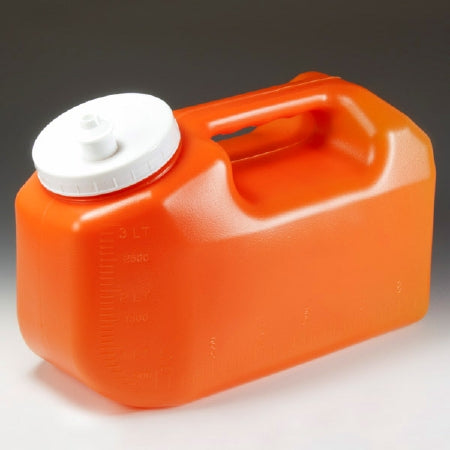 Globe Scientific 24 Hour Urine Specimen Collection Container 11-1/2 X 16 X 24-1/2 cm Polyethylene Screw Cap 3,000 mL (101 oz.) NonSterile - 108095
