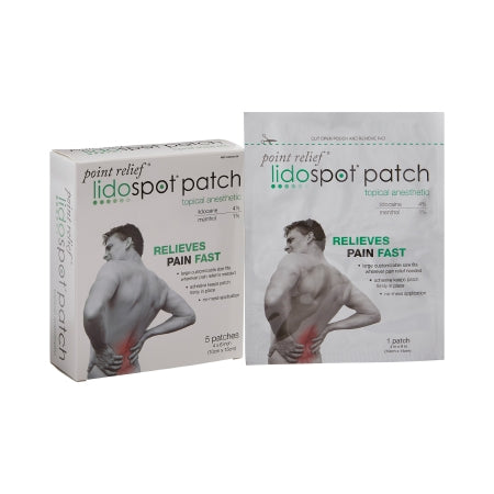 LidoSpot - Topical Pain Relief 4% - 1% Strength Lidocaine / Menthol Patch 5 per Box - 13-5310-5