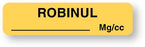United Ad Label Pre-Printed Label Anesthesia Label Robinul _______ Mg/cc Tan 5/16 X 1-1/4 Inch - ULAM154