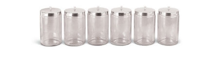 Medline - Sundry Jar Glass, Stainless Steel Lid Clear 4.13 Inch Diameter, 7.5 Inch - HCL10426