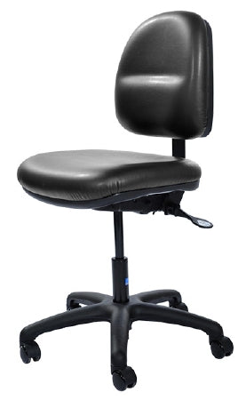 Pedigo Products Ergo Series Task Chair Adjustable Backrest, Contoured Pneumatic Height Adjustment Easy Rolling 2 Inch Dual Wheel Casters Reven Black - T-582-RVN