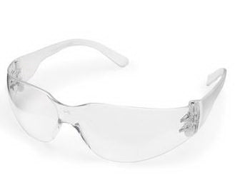Market Lab Inc Intruder Safety Glasses Clear Tint Polycarbonate Lens Clear Frame Over Ear Small - 6598