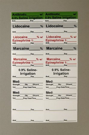 Aspen Surgical Products - Drug Label Anesthesia Label Lidocaine White - ML5851