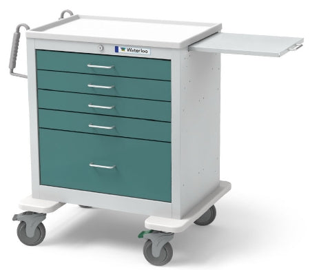 Waterloo Industries Anesthesia Cart Steel 24.5 X 29 X 37.5 Inch 5 Drawers Teal - USGKU-33339-TLG