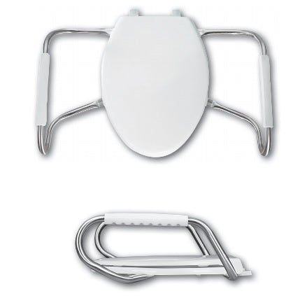 Bemis Healthcare Raised Toilet Seat with Arms - Elongated 3-1/2 Inch Height White 250 lbs. Weight Capacity - A2100T