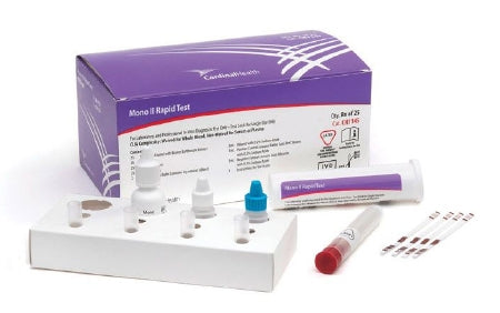Cardinal Cardinal Health Mono II Rapid Test Kit Infectious Disease Immunoassay Infectious Mononucleosis Whole Blood / Serum / Plasma Sample CLIA Waived for Whole Blood / CLIA Moderate Complexity for Serum and Plasma 25 Tests - CH1145