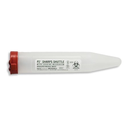Sharps Dart - Pocket Shuttle Sharps Container 6-7/10 L X 1-1/10 D Inch 6 Needles Translucent Base / Red Lid Vertical Entry Snap On Lid - MS-64250