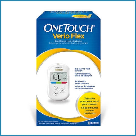 LifeScan OneTouch Verio Flex Blood Glucose Meter 5 Seconds Stores Up To 500 Results No Coding - 023-194