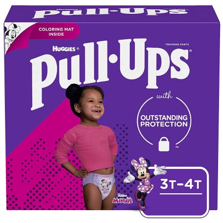 Pull-Ups Learning Designs - Female Toddler Training Pants Size 3T to 4T Disposable Heavy Absorbency - 45127