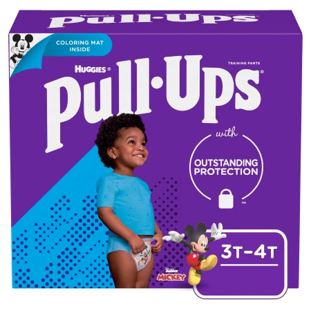 Pull-Ups Learning Designs - Male Toddler Training Pants Size 3T to 4T Disposable Heavy Absorbency - 45128