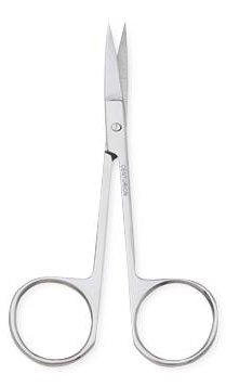 Centurion - Iris Scissors 4-1/2 Inch Length Floor Grade Stainless Steel Sterile Finger Ring Handle Curved Sharp Tip / Sharp Tip - 66150