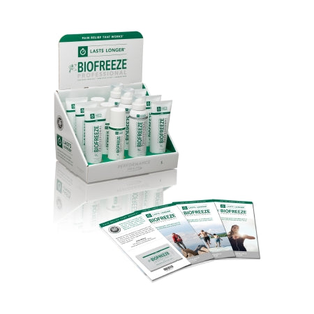 Biofreeze Professional Counter Display - Topical Pain Relief 3.5% Strength Menthol Topical Gel 12 per Box - 13439