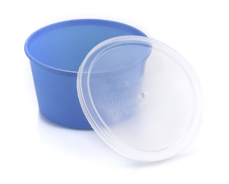 McKesson McKesson Denture Cups 8 oz. Aqua Snap-On Lid Single Patient Use - 56-70293