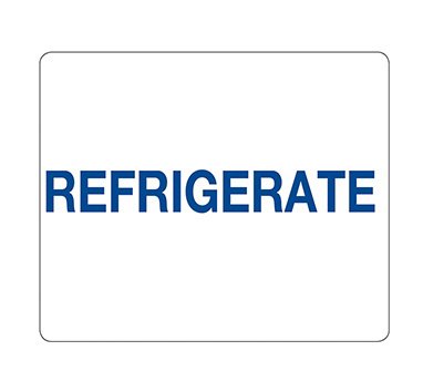 Indeed - Pre-Printed Label Auxiliary Label White Paper REFRIGERATE Blue Temperature Control 3/8 X 1-5/8 Inch - 2960