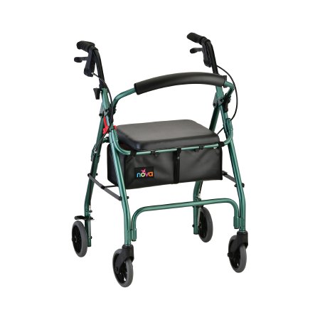 GetGO Classic - 4 Wheel Rollator Green Adjustable Height / Folding Aluminum Frame - 4202CGN