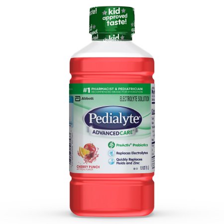 Abbott Nutrition Pedialyte AdvancedCare Pediatric Oral Electrolyte Solution Cherry Punch Flavor 1 Liter Bottle Ready to Use - 63057