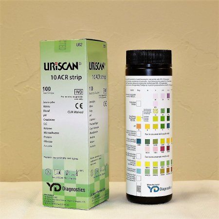 Uriscan - Urinalysis Test Bilirubin, Blood, Glucose, Ketones, Leukocytes, Nitrite, pH, Protein, Specific Gravity, Urobilinogen 100 per Bottle - U62