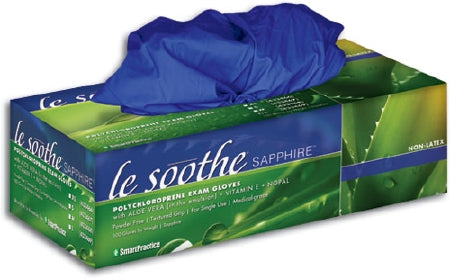 Smart Practice Le Soothe Sapphire Exam Glove Small NonSterile Polychloroprene Standard Cuff Length Fully Textured Blue Not Chemo Approved - 433467