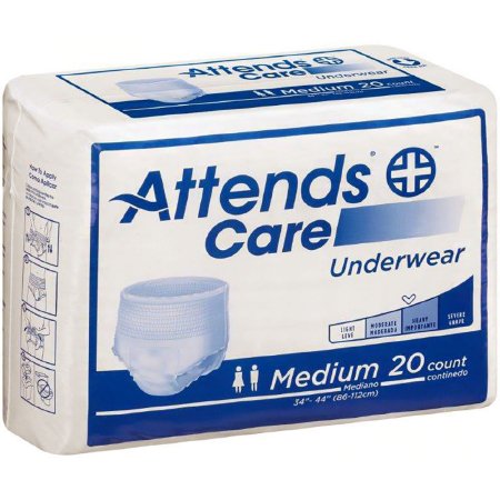 Attends Healthcare Products AttendsCare Adult Absorbent Underwear Pull On Medium Disposable Moderate Absorbency - APV20100