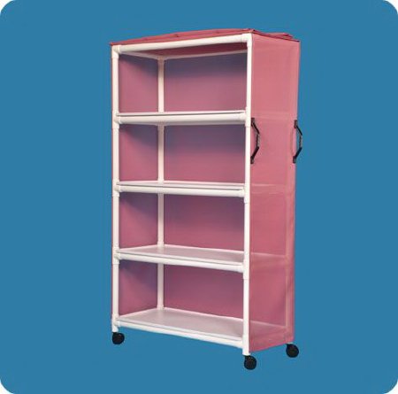 Standard Line - Linen Cart with Cover 4 Shelves PVC 3 Inch Twin Casters - VL LC4 L