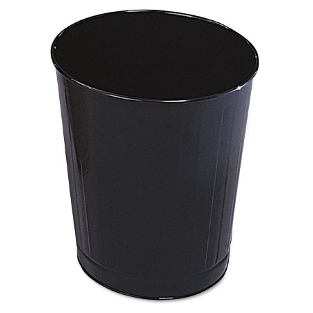 Lagasse Rubbermaid Commercial Products Trash Can 26 Quart Round Black Powder Coated Steel Open Top - RCPWB26BKCT