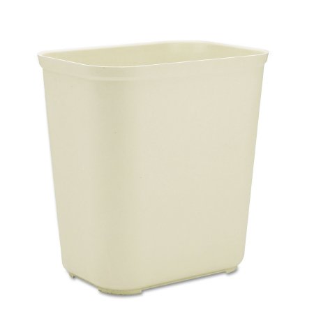 Rubbermaid - Fire-Resistant Trash Can 7 gal. Rectangular Beige Fiberglass Open Top - RCP254300BG