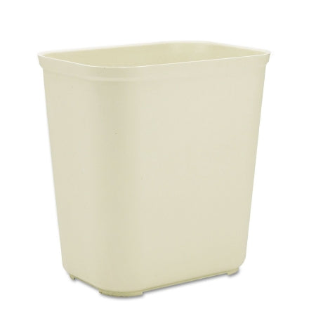 Lagasse Rubbermaid Commercial Products Fire-Resistant Trash Can 28 Quart Rectangular Beige Thermoset Polyester Open Top - RCP254300BG