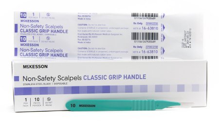 McKesson McKesson Scalpel NonSafety Size 10 Stainless Steel / Plastic Classic Grip Handle Sterile Disposable - 16-63810