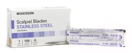 McKesson McKesson Surgical Blade Stainless Steel Size 11 Sterile Disposable Individually Wrapped - 1641