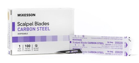 McKesson Brand - Surgical Blade Carbon Steel No. 11 Sterile Disposable Individually Wrapped - 16-63711