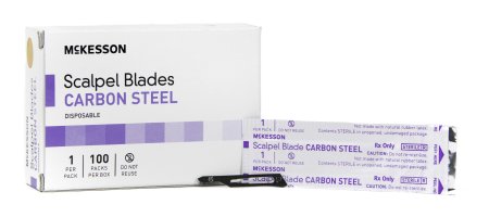 McKesson McKesson Surgical Blade Carbon Steel Size 15 Sterile Disposable Individually Wrapped - 1635