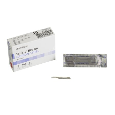 McKesson Brand - Surgical Blade Carbon Steel No. 15 Sterile Disposable Individually Wrapped - 16-63715