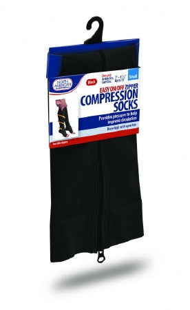 Jobar International North American Health and Wellness Compression Socks Knee High Small Black Open Toe - JB6963S-BLK