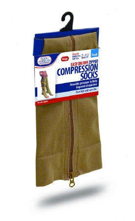 Jobar International North American Health and Wellness Compression Socks Knee High Small Beige Open Toe - JB6963S-BGE
