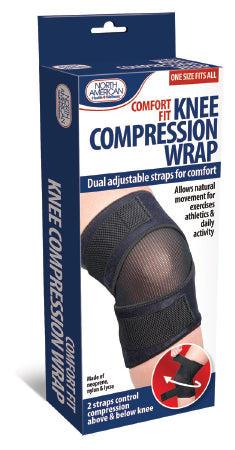 Jobar International North American Health & Wellness Knee Wrap One Size Fits Most Hook and Loop Closure Left or Right Knee - JB7431