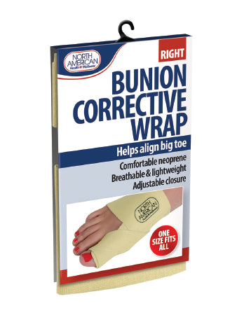 Jobar International North American Health & Wellness Bunion Splint One Size Fits Most Hook and Loop Closure Right Foot - JB7448RT