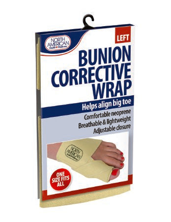 Jobar International North American Health & Wellness Bunion Splint One Size Fits Most Hook and Loop Closure Left Foot - JB7448LT