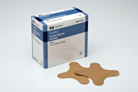 Cardinal Curity Adhesive Strip 3 X 3 Inch Fabric 4-Wing Tan Sterile - 44108-