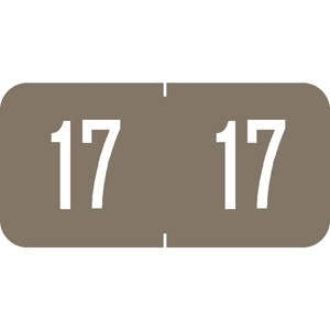 Tabbies Pre-Printed Label Chart Tab 17|17 Gray 3/4 X 1-1/2 Inch - 94617
