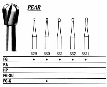Miltex - Oral Surgery Bur Carbide Pear Tip - DFG329