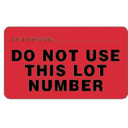 Precision Dynamics Pre-Printed / Write On Label Communication Fill In Date Received Do Not Use This Lot Number Fluorescent Red 1-3/4 X 3 Inch - 59704155