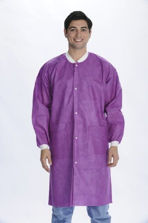 Valumax International Lab Coat Valumax Extra-Safe Plum 2X-Large Knee Length Limited Reuse - 3660PU2XL