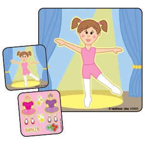 Make-A-Sticker - 90 per Unit Ballerina Make - A - Sticker , Assorted Sticker - 2859