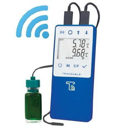 Control 3 Holdings LLC TraceableLIVE Datalogging Refrigerator / Freezer Thermometer Fahrenheit / Celsius -58° to 140°F (-50° to 60°C) 1 Bottle and 1 Bullet Probe Handheld Battery Operated - 6501
