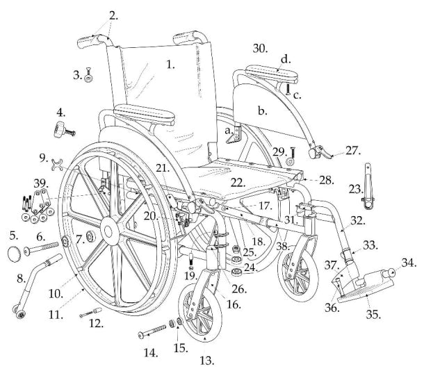 Drive Medical - Caster Axle Bolt - STDS1002-1