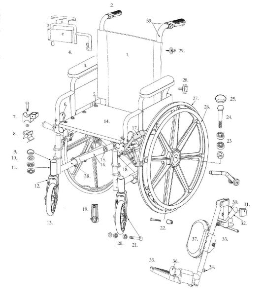 Wheelchair Arm Pad Bolts
