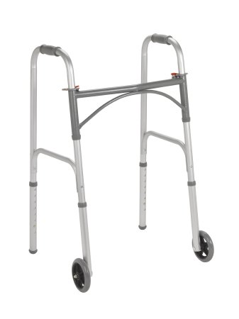 Drive Medical Folding Walker Steel Frame 350 lbs. Weight Capacity 25 to 32 Inch Height - 10247-4